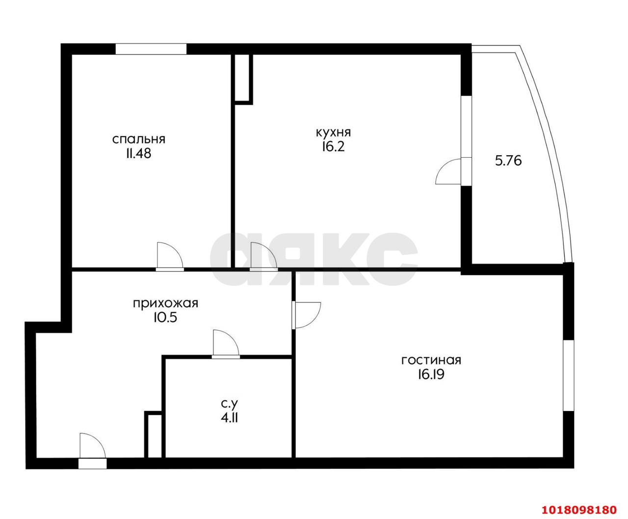 Фото №8: 2-комнатная квартира 61&nbsp;м², 2/22&nbsp;эт. - Краснодар, Прикубанский внутригородской округ, мкр. Достояние, ул. Григория Булгакова, 16