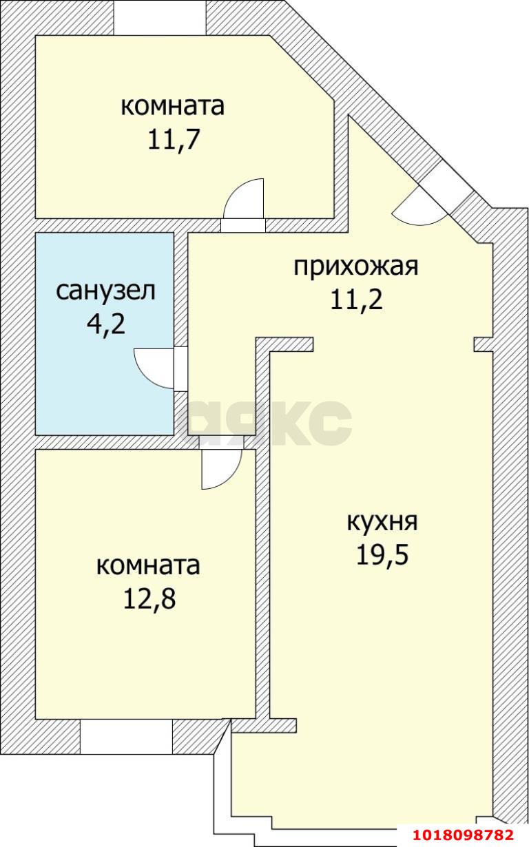 Фото №17: 2-комнатная квартира 63&nbsp;м², 18/19&nbsp;эт. - Краснодар, Прикубанский внутригородской округ, мкр. Горхутор, ул. Агрономическая, 2/5к1