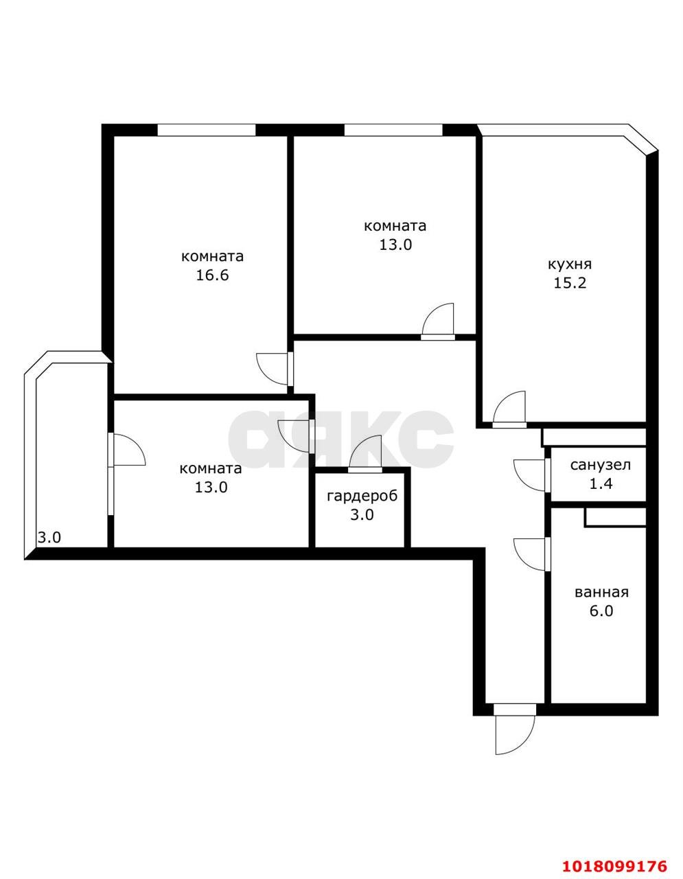Фото №16: 3-комнатная квартира 80&nbsp;м², 2/19&nbsp;эт. - Краснодар, Прикубанский внутригородской округ, Молодёжный, мкр. жилой комплекс Абрикос, ул. 5-я Дорожная, 68к2