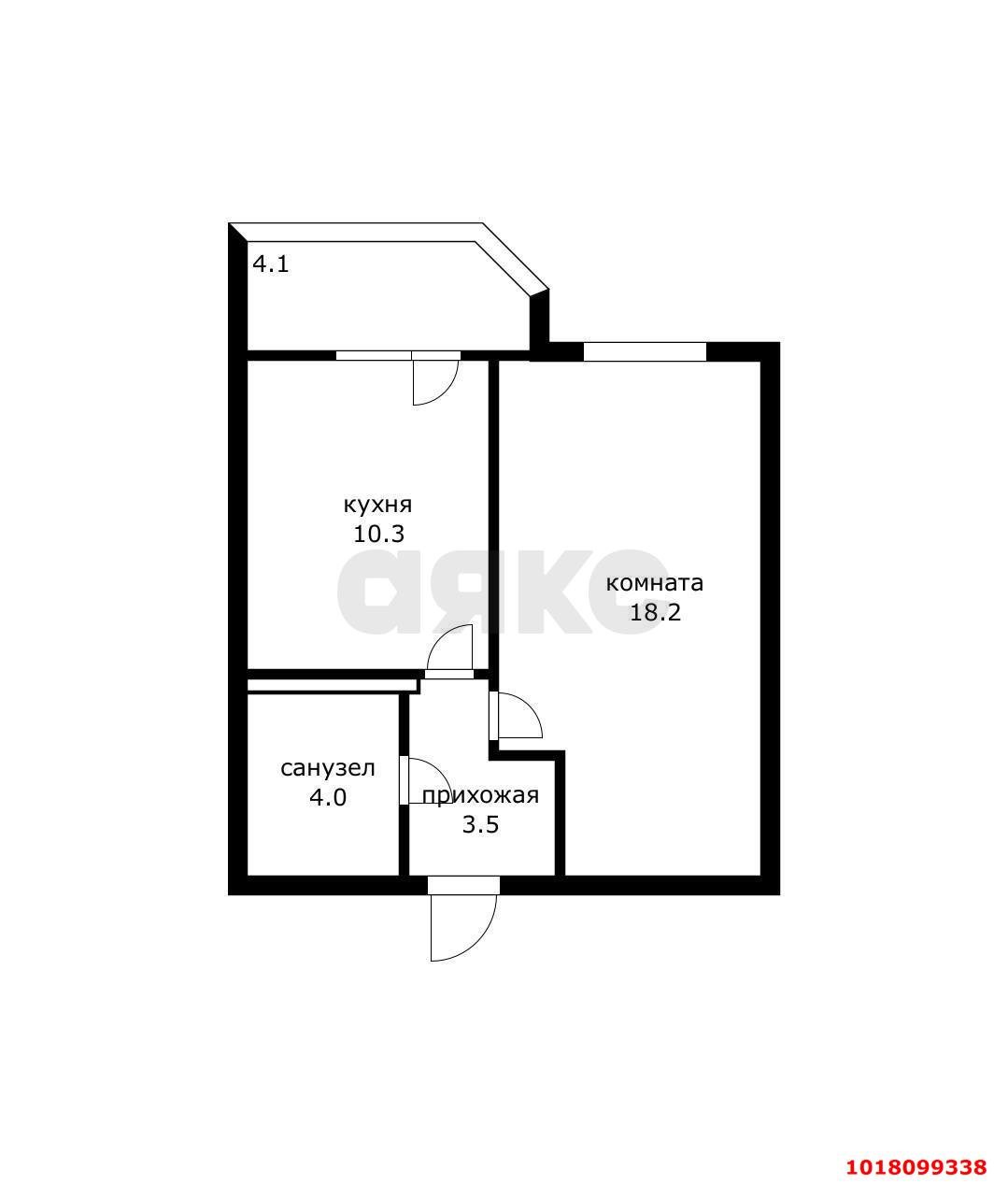 Фото №6: 1-комнатная квартира 40&nbsp;м², 4/16&nbsp;эт. - Краснодар, Прикубанский внутригородской округ, Восточный, мкр. жилой комплекс Квартал № 6, ул. имени Героя Советского Союза Николая Воробьёва, 5