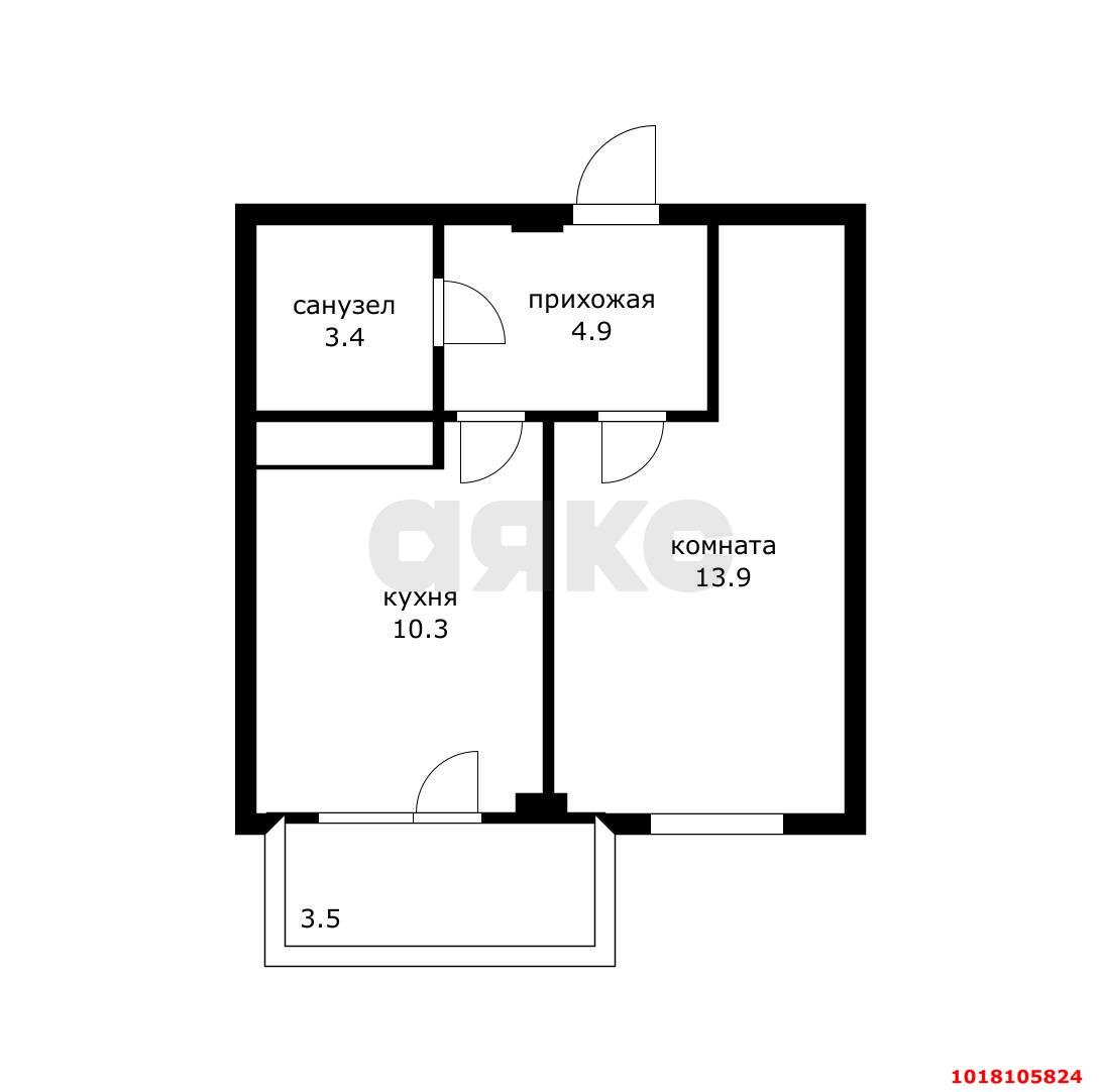 Фото №10: 1-комнатная квартира 35&nbsp;м², 9/10&nbsp;эт. - Краснодар, Прикубанский внутригородской округ, Музыкальный, мкр. ЖК Инсити, ул. Российская, 267/3к1