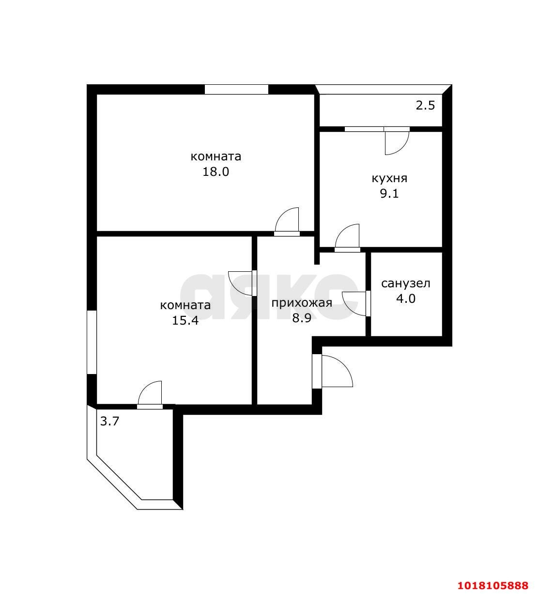 Фото №6: 2-комнатная квартира 61&nbsp;м², 6/7&nbsp;эт. - Краснодар, Карасунский внутригородской округ, ж/м Пашковский, ул. Лавочкина, 7