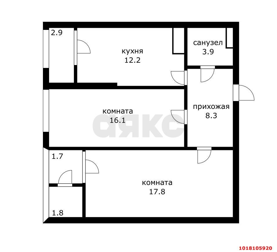 Фото №11: 2-комнатная квартира 64&nbsp;м², 5/24&nbsp;эт. - Краснодар, Прикубанский внутригородской округ, Круглик, жилой комплекс Сердце, мкр. Школьный, ул. Школьная, 1