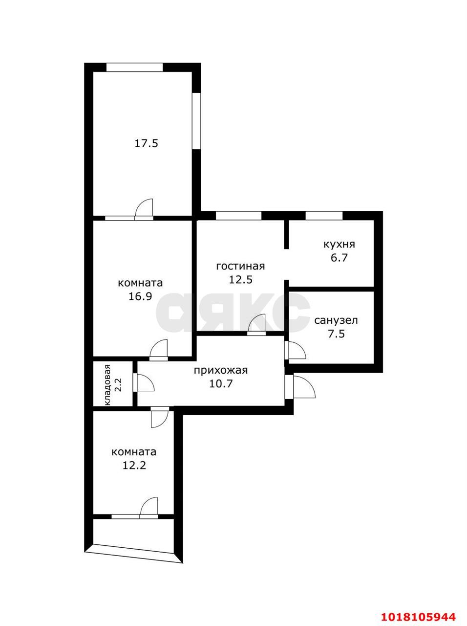 Фото №14: 3-комнатная квартира 100&nbsp;м², 4/10&nbsp;эт. - Краснодар, Карасунский внутригородской округ, мкр. Черёмушки, ул. Ставропольская, 89
