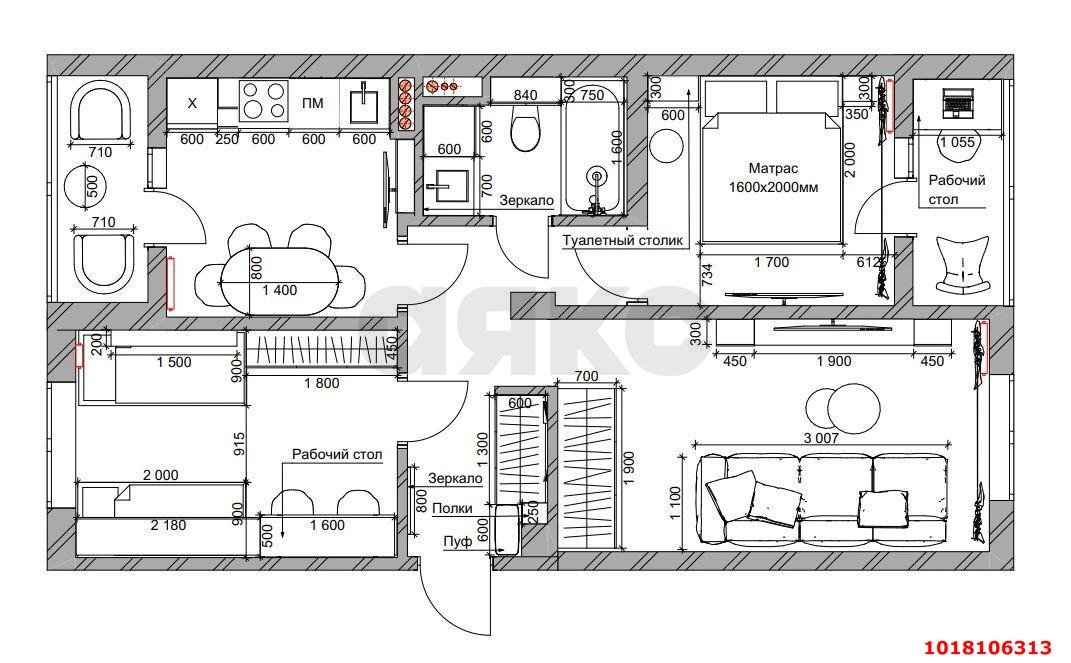Фото №16: 3-комнатная квартира 57&nbsp;м², 3/3&nbsp;эт. - Краснодар, Прикубанский внутригородской округ, мкр. жилой комплекс Усадьба, ул. имени Валерия Вишневецкого, 11к2
