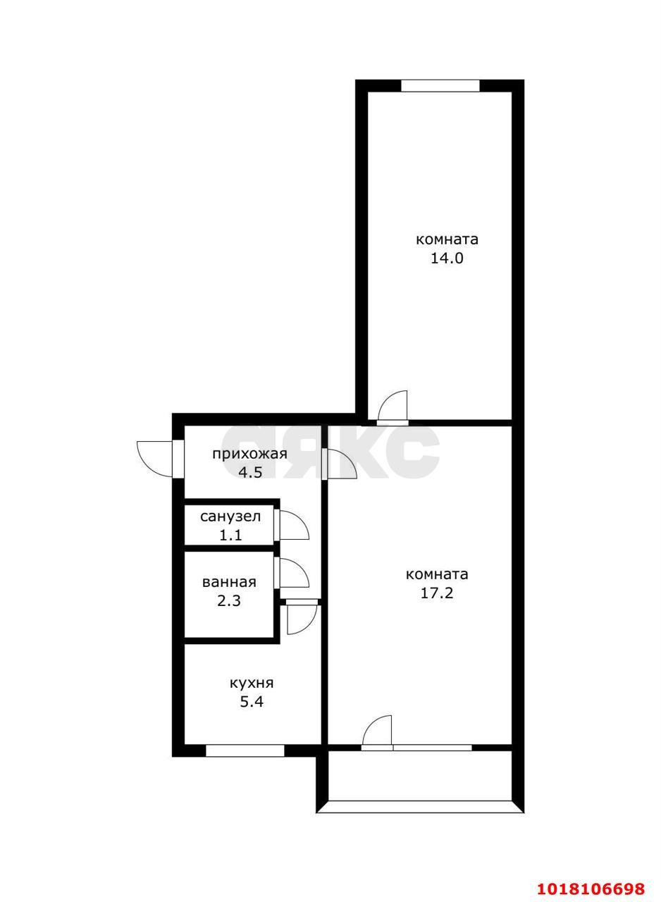 Фото №7: 2-комнатная квартира 47&nbsp;м², 4/5&nbsp;эт. - Краснодар, мкр. Западный внутригородской округ, ул. Стахановская, 26