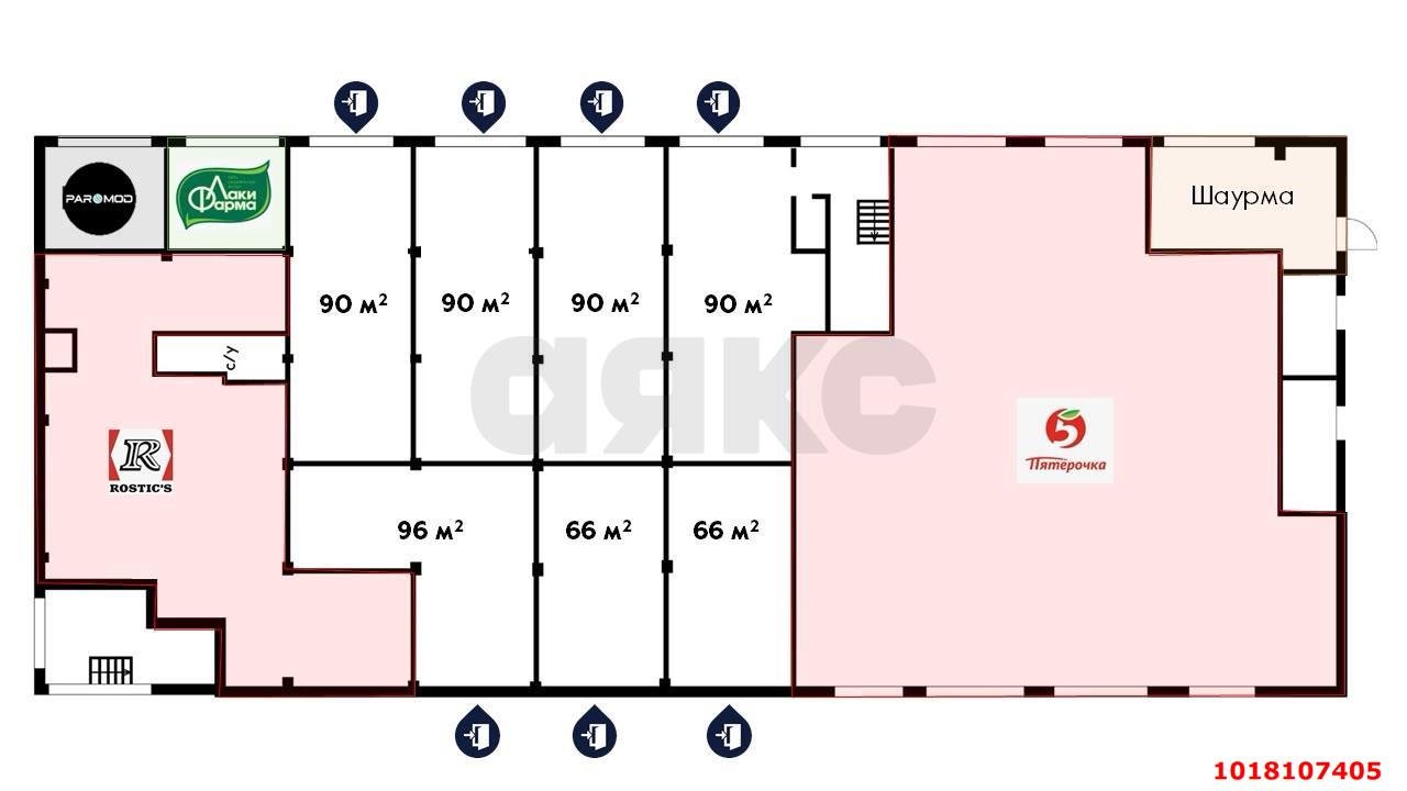 Фото №4: Торговое помещение 588&nbsp;м², 1/2&nbsp;эт. - Краснодар, Прикубанский внутригородской округ, 9-й километр, мкр. Военный городок № 106, ул. имени Дзержинского, 54