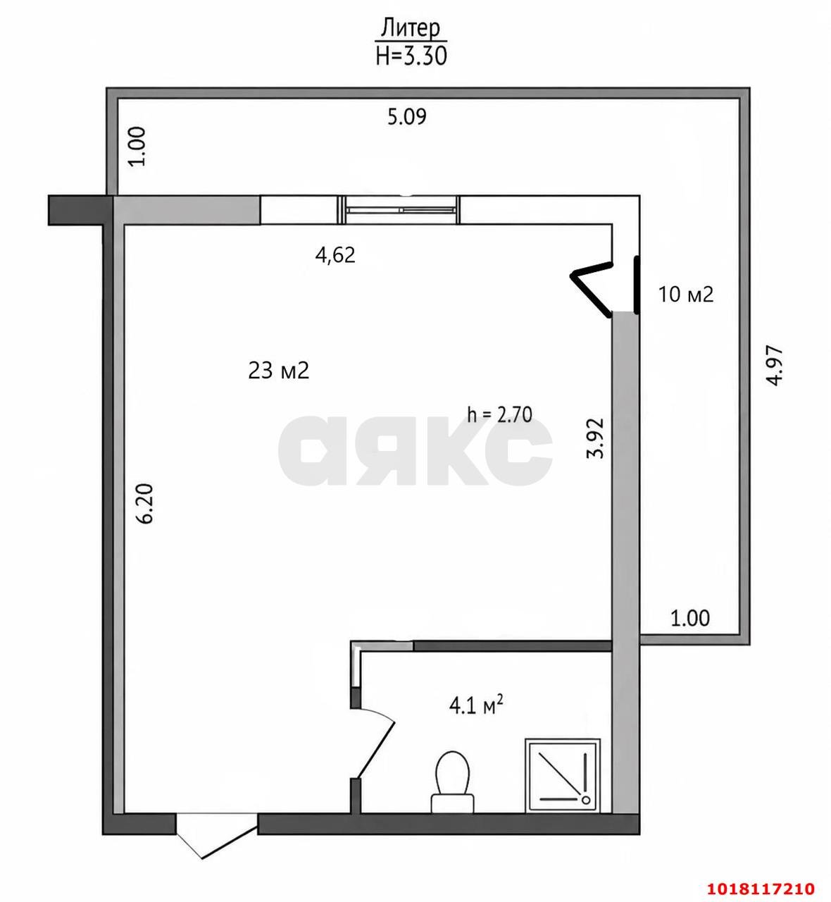 Фото №6: Студия 37&nbsp;м², 2/10&nbsp;эт. - Краснодар, Прикубанский внутригородской округ, Славянский, мкр. Светлоград, ул. Красных Партизан, 1/3к6