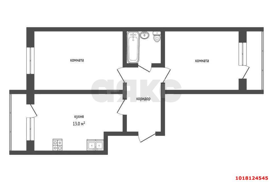 Фото №8: 2-комнатная квартира 54&nbsp;м², 6/9&nbsp;эт. - Краснодар, Прикубанский внутригородской округ, ЖК Рада, мкр. Музыкальный, ул. имени С.В. Рахманинова, 36