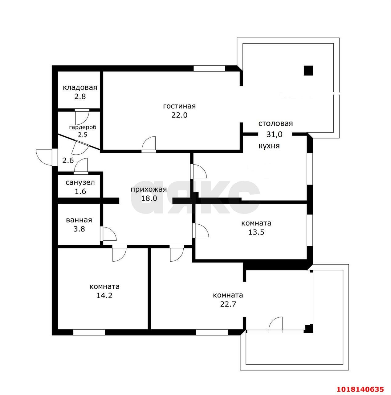 Фото №26: 4-комнатная квартира 144&nbsp;м², 2/6&nbsp;эт. - Краснодар, Карасунский внутригородской округ, мкр. Черёмушки, ул. Селезнёва, 212