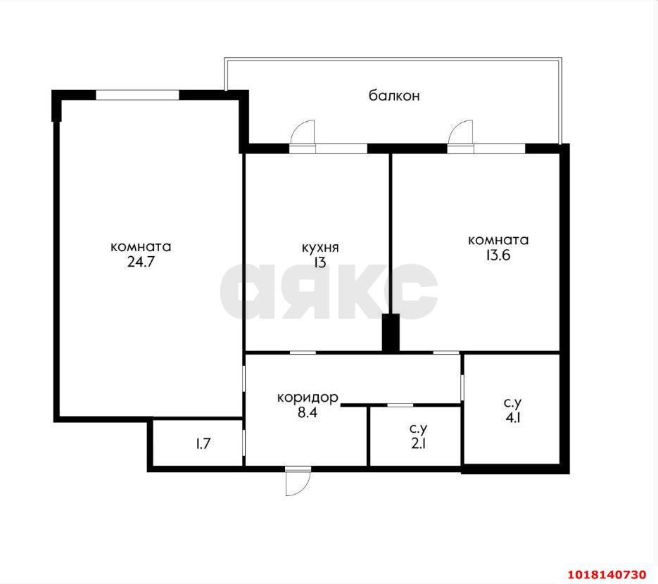 Фото №8: 2-комнатная квартира 67&nbsp;м², 6/14&nbsp;эт. - Краснодар, Прикубанский внутригородской округ, Отделение № 1 совхоза Солнечный, мкр. Фестивальный, ул. Атарбекова, 5