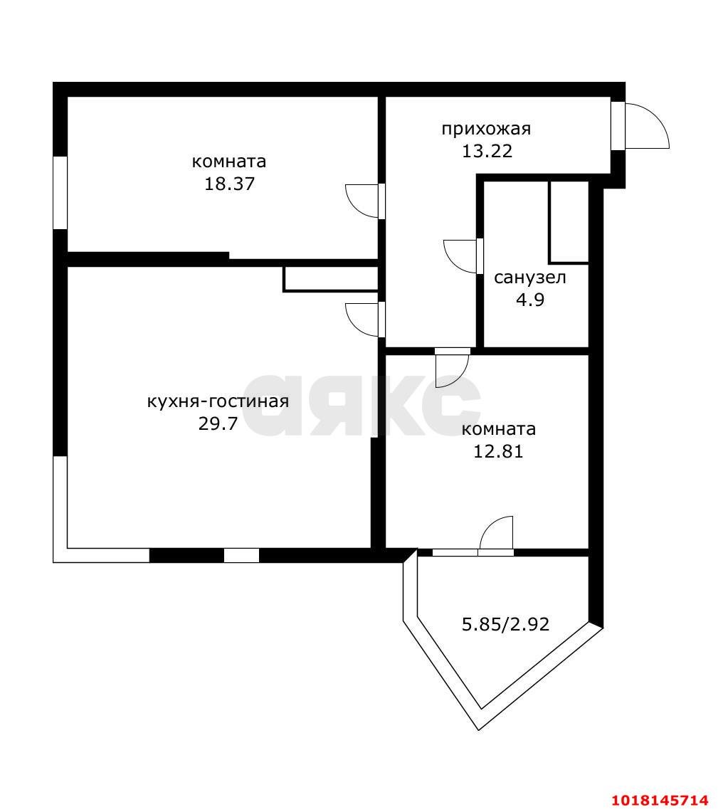 Фото №14: 3-комнатная квартира 90&nbsp;м², 4/23&nbsp;эт. - Краснодар, Прикубанский внутригородской округ, Фестивальный, Отделение № 1 совхоза Солнечный, мкр. ЖК Седьмой Континент, ул. Совхозная, 1к3