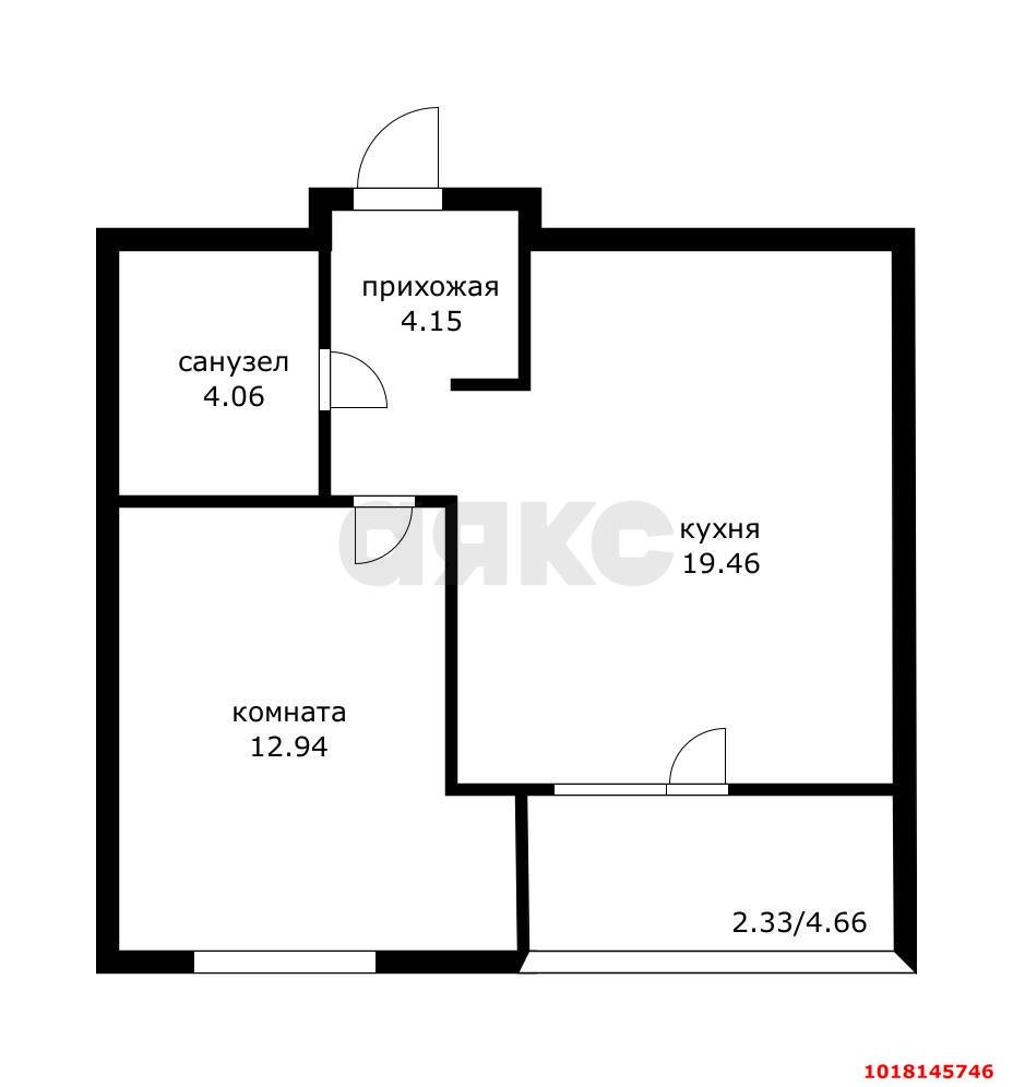 Фото №5: 1-комнатная квартира 42&nbsp;м², 2/8&nbsp;эт. - Краснодар, Карасунский внутригородской округ, Хлопчато-бумажный Комбинат, мкр. жилой квартал Патрики, ул. Сормовская, лит4.1