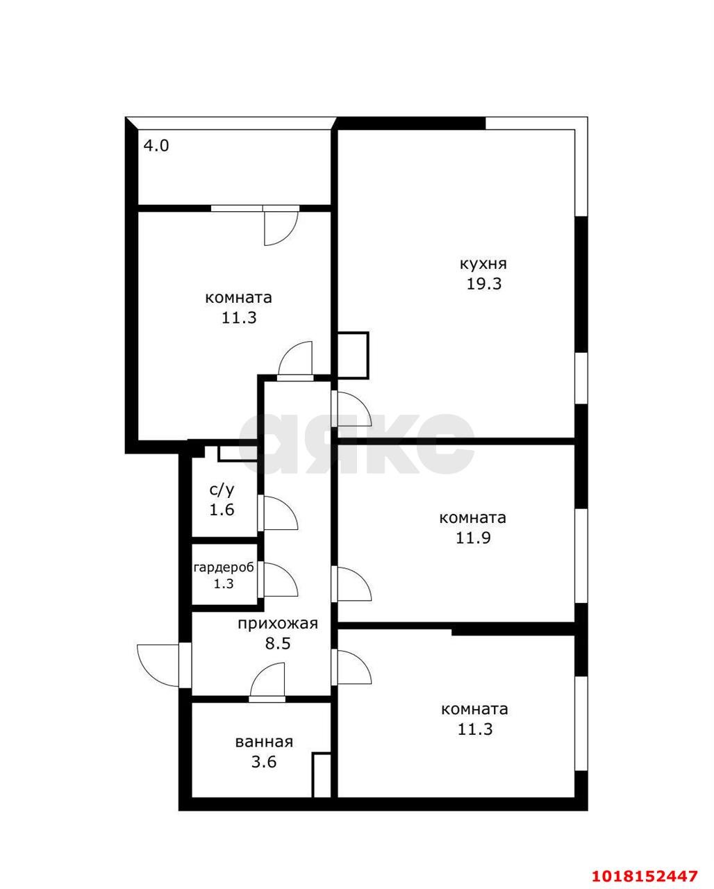 Фото №5: 3-комнатная квартира 72&nbsp;м², 14/16&nbsp;эт. - Краснодар, Прикубанский внутригородской округ, мкр. ЖК Самолёт-6, ул. Ивана Беличенко, 90к1