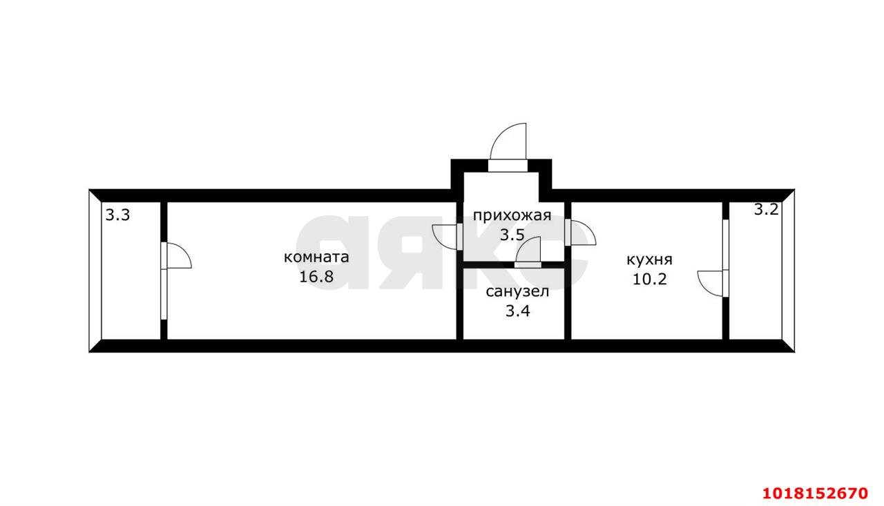 Фото №8: 1-комнатная квартира 33&nbsp;м², 3/5&nbsp;эт. - Новая Адыгея, мкр. ЖК Дарград, ул. Тургеневское шоссе, 33/2к30