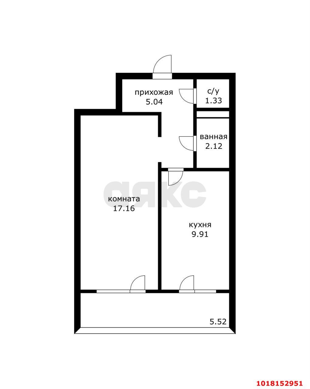Фото №16: 1-комнатная квартира 40&nbsp;м², 4/5&nbsp;эт. - Краснодар, Прикубанский внутригородской округ, мкр. Музыкальный, пер. Шаляпина, 6