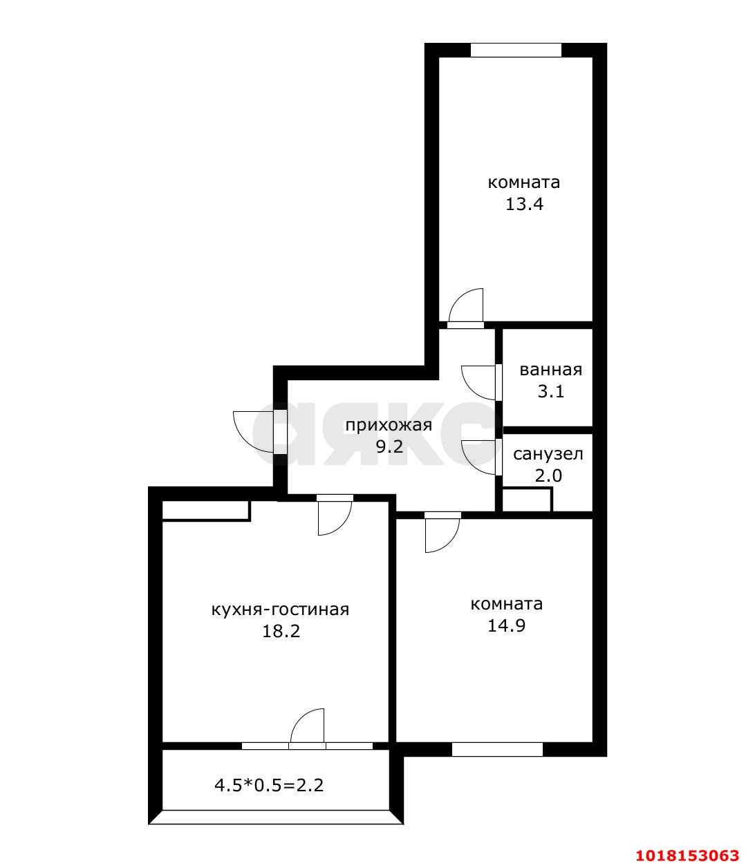 Фото №13: 2-комнатная квартира 65&nbsp;м², 6/24&nbsp;эт. - Краснодар, Прикубанский внутригородской округ, мкр. жилой комплекс Свобода, ул. Домбайская, 55к4