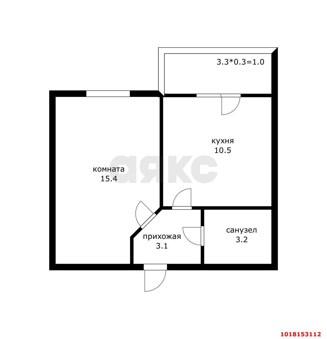 Фото №13: 1-комнатная квартира 32&nbsp;м², 4/5&nbsp;эт. - Новая Адыгея, мкр. жилой комплекс Мега, ул. Бжегокайская, 90/5к2