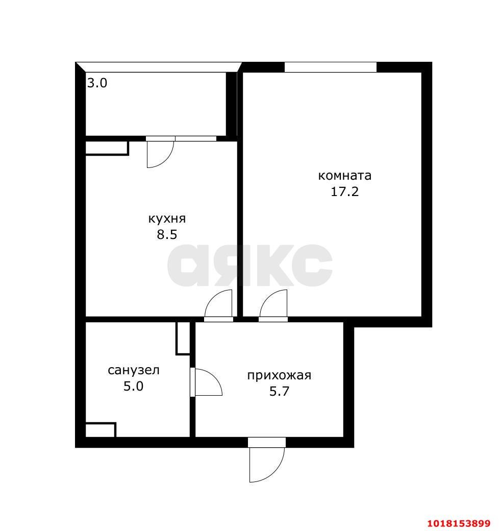 Фото №14: 1-комнатная квартира 36&nbsp;м², 7/22&nbsp;эт. - Краснодар, Карасунский внутригородской округ, мкр. Почтовый, ул. имени Валерия Гассия, 3