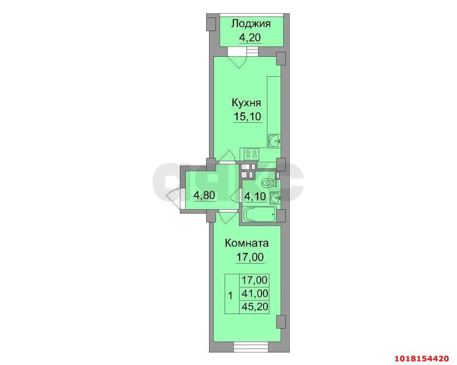 Фото №16: 1-комнатная квартира 41&nbsp;м², 3/22&nbsp;эт. - Краснодар, Прикубанский внутригородской округ, мкр. ЖК Губернский, ул. им. Героя Яцкова И.В., 19к2