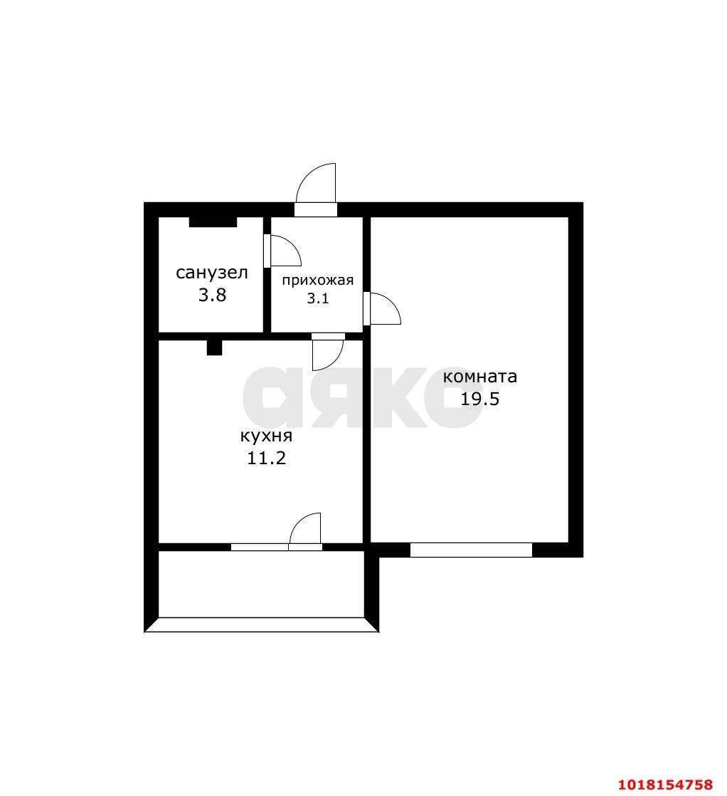Фото №9: 1-комнатная квартира 41&nbsp;м², 15/16&nbsp;эт. - Краснодар, Прикубанский внутригородской округ, мкр. Микрохирургии глаза, ул. Академика Лукьяненко, 34