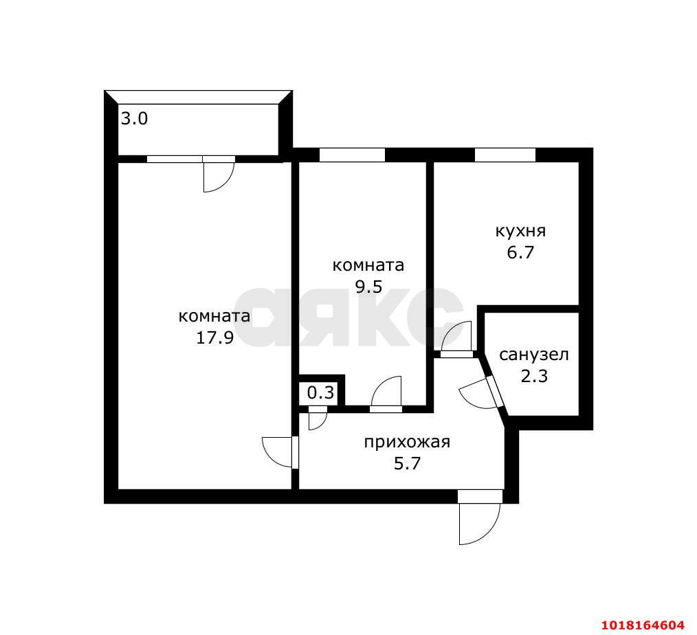 Фото №10: 2-комнатная квартира 45&nbsp;м², 3/4&nbsp;эт. - Яблоновский, ул. Андрухаева, 47