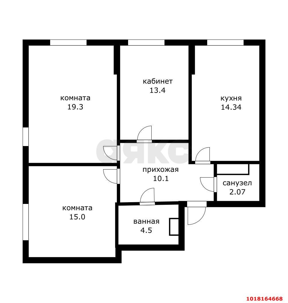 Фото №8: 3-комнатная квартира 77&nbsp;м², 17/18&nbsp;эт. - Краснодар, Карасунский внутригородской округ, Гидростроителей, мкр. жилой комплекс Премьера, ул. Автолюбителей, 1/7к5