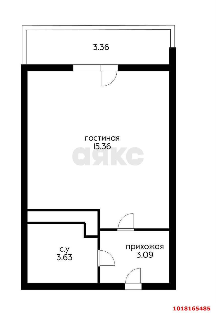 Фото №7: Студия 26&nbsp;м², 2/9&nbsp;эт. - Краснодар, Прикубанский внутригородской округ, мкр. жилой комплекс Облака, ул. имени Генерала Корнилова, 9к2