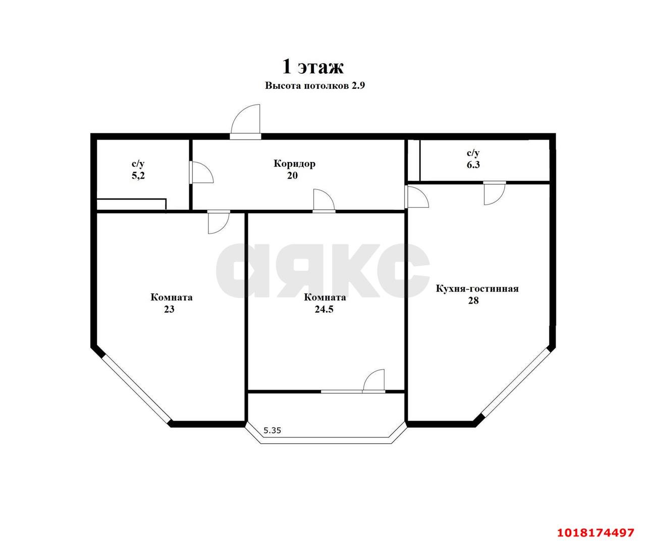 Фото №7: 3-комнатная квартира 176&nbsp;м², 20/21&nbsp;эт. - Краснодар, Центральный внутригородской округ, мкр. Центральный, ул. Ломоносова, 97