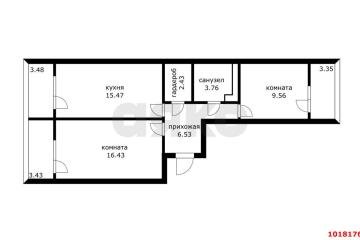 Фото №1: 2-комнатная квартира 53 м², 14/19 эт. - Краснодар, мкр. жилой комплекс Семейный Парк, ул. Душистая, 60к2
