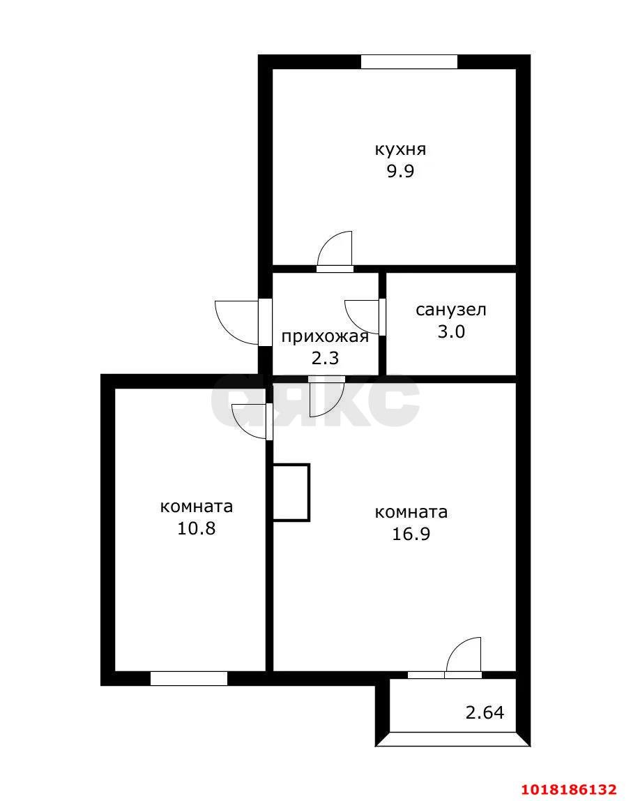 Фото №12: 2-комнатная квартира 45&nbsp;м², 2/2&nbsp;эт. - Краснодар, Прикубанский внутригородской округ, Горхутор, мкр. Отделение № 3 совхоза Солнечный, 15