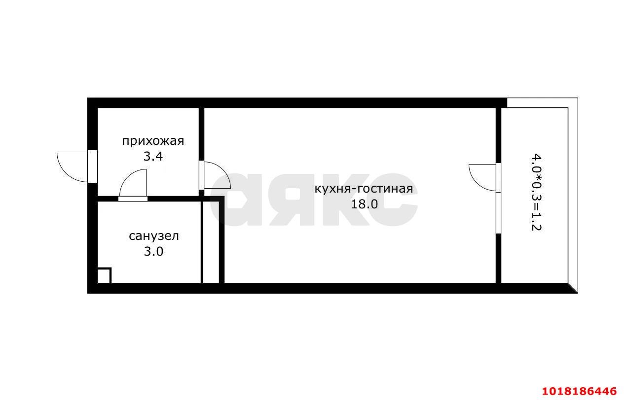 Фото №1: Студия 31&nbsp;м², 1/3&nbsp;эт. - Берёзовый, Прикубанский внутригородской округ, Прогресс, жилой комплекс Прогресс, мкр. жилой комплекс Нова Вита, ул. имени А.Н. Лодыгина, 6к15