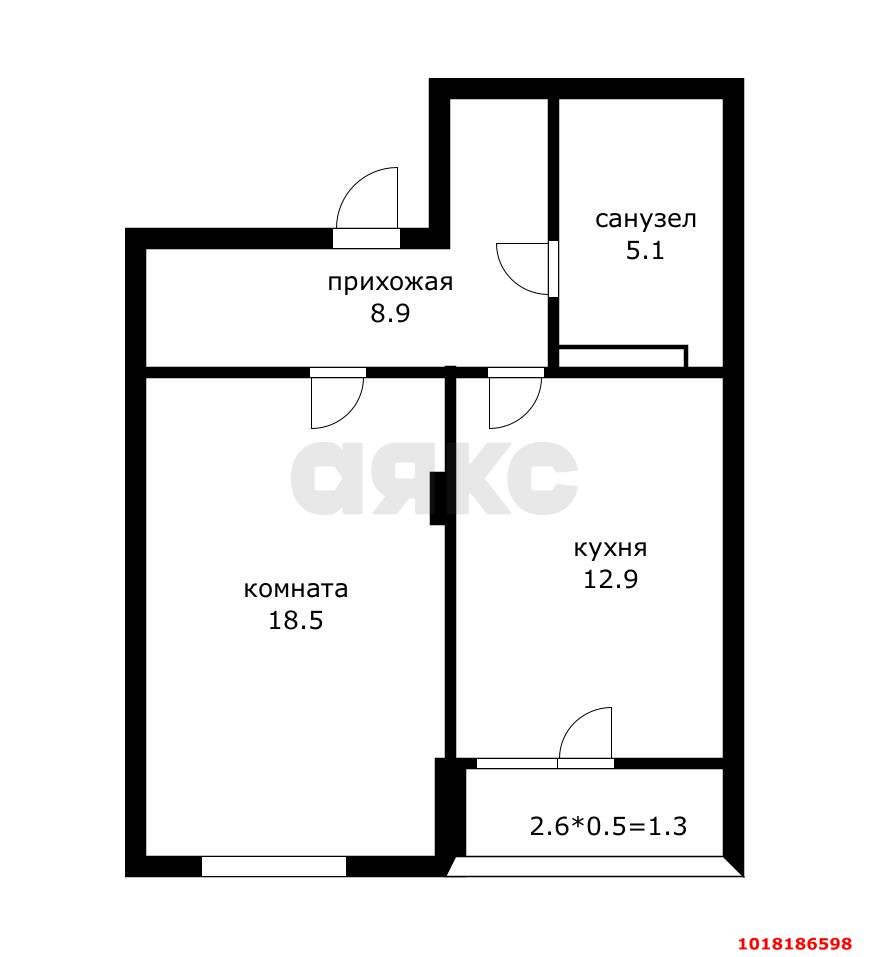Фото №4: 1-комнатная квартира 48&nbsp;м², 6/6&nbsp;эт. - Краснодар, Карасунский внутригородской округ, ж/м Пашковский, ул. Криничная, 128