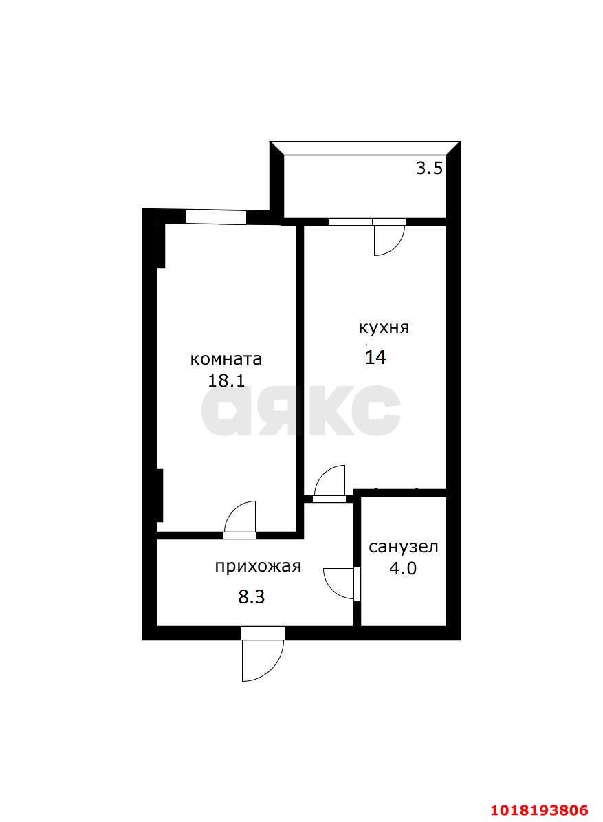 Фото №8: 1-комнатная квартира 48&nbsp;м², 3/17&nbsp;эт. - Краснодар, Прикубанский внутригородской округ, Музыкальный, ЖК Времена Года, мкр. имени Петра Метальникова, ул. Петра Метальникова, 5к3
