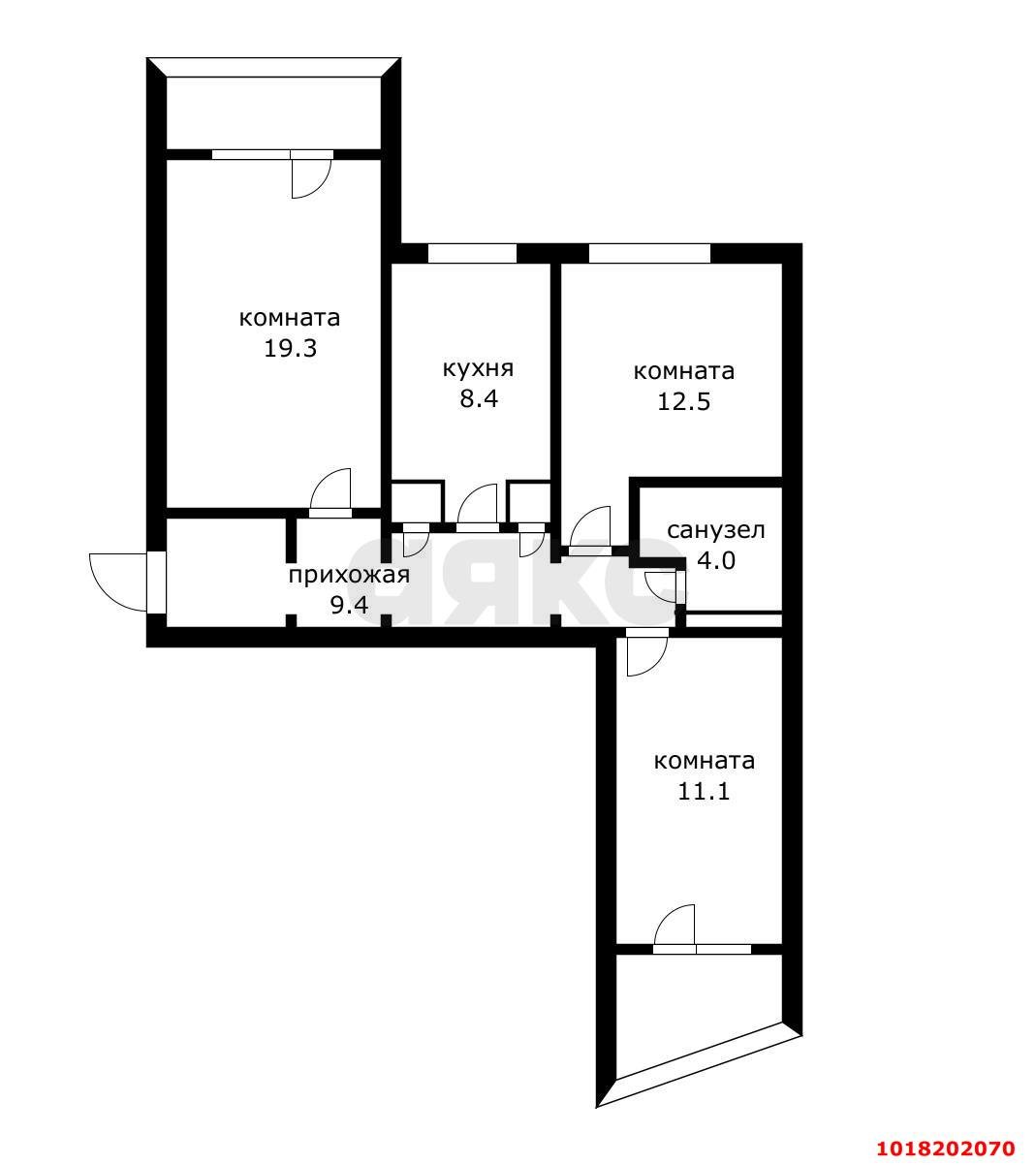 Фото №9: 3-комнатная квартира 73&nbsp;м², 2/9&nbsp;эт. - Краснодар, Карасунский внутригородской округ, мкр. Гидростроителей, ул. имени Игнатова, 67