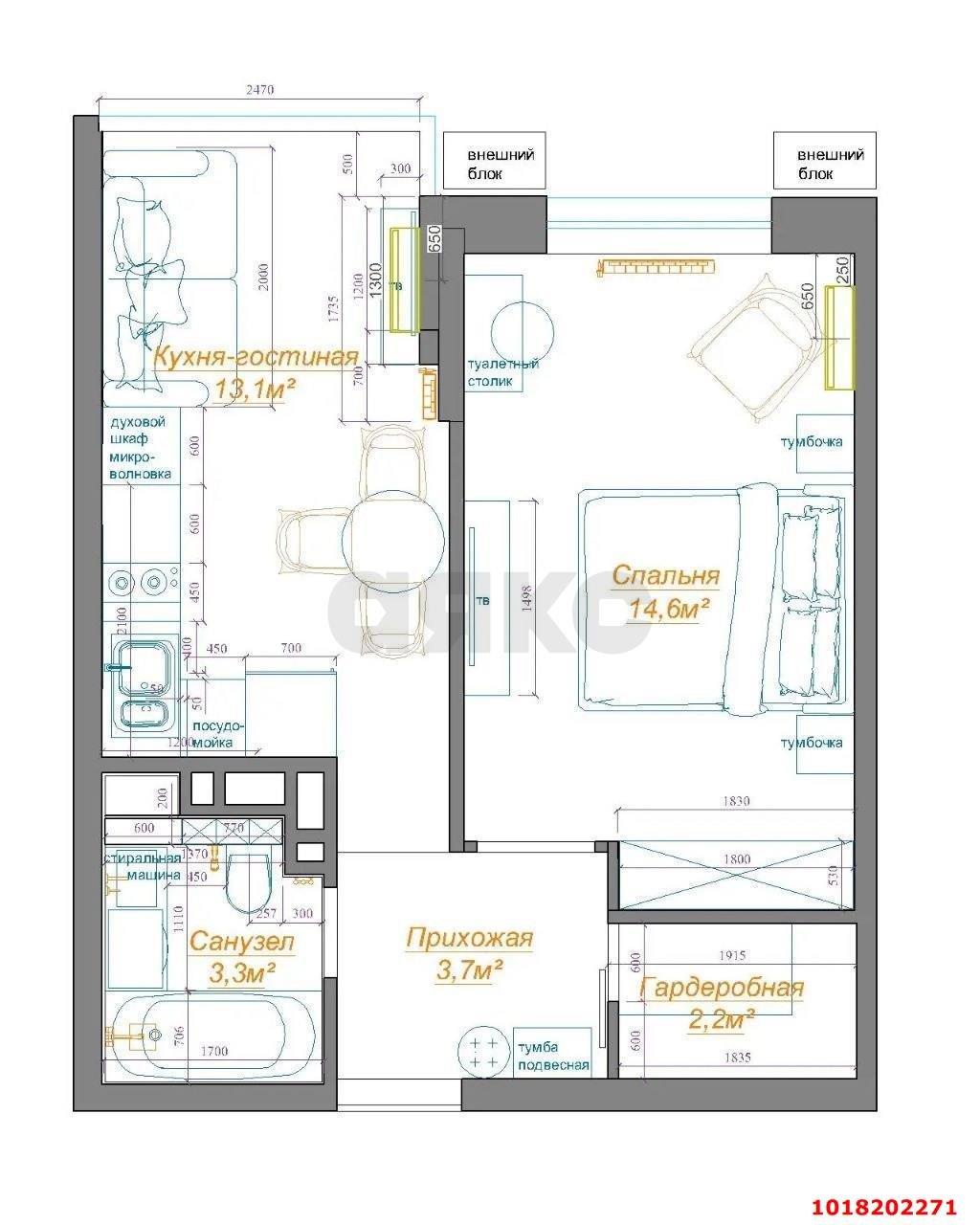 Фото №11: 1-комнатная квартира 37&nbsp;м², 3/19&nbsp;эт. - Краснодар, Прикубанский внутригородской округ, Калинино, Завод Радиоизмерительных Приборов, мкр. ЖК Акварели-2, ул. Тепличная, 62/1к6