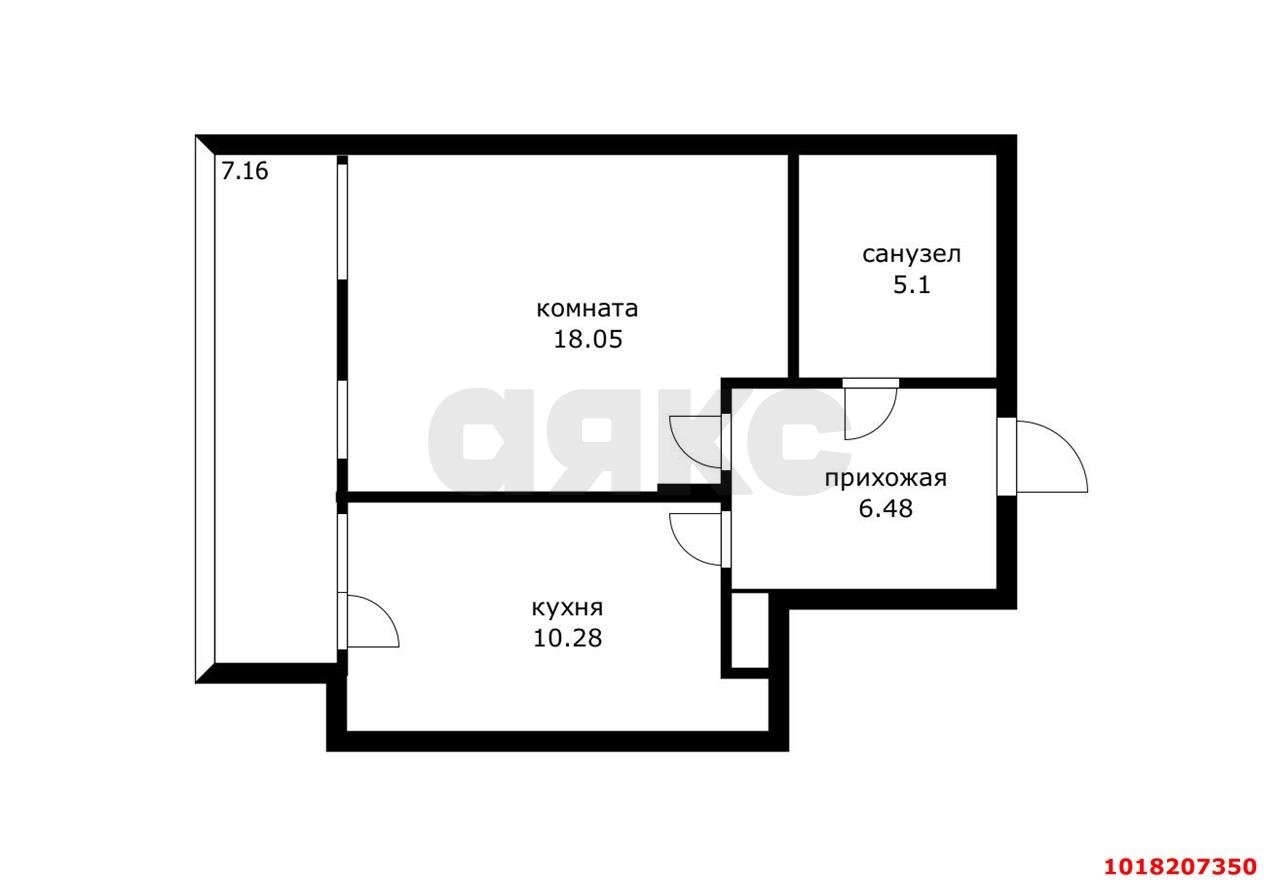 Фото №11: 1-комнатная квартира 39&nbsp;м², 15/19&nbsp;эт. - Краснодар, Карасунский внутригородской округ, мкр. Сосновый Бор, ул. имени Виктора Нарыкова, 10