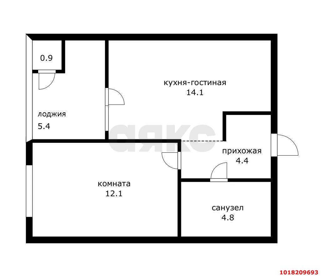 Фото №6: 1-комнатная квартира 40&nbsp;м², 2/18&nbsp;эт. - Краснодар, Прикубанский внутригородской округ, мкр. Образцово, ул. Адмирала Макарова, 5