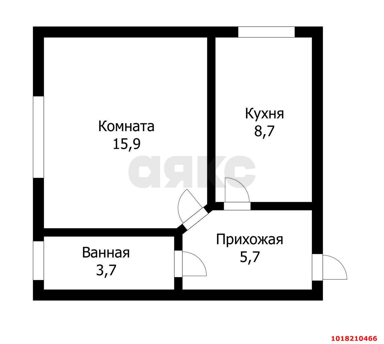 Фото №11: 1-комнатная квартира 35&nbsp;м², 1/4&nbsp;эт. - Краснодар, Сельскохозяйственный Институт, мкр. Западный внутригородской округ, ул. Курская, 38