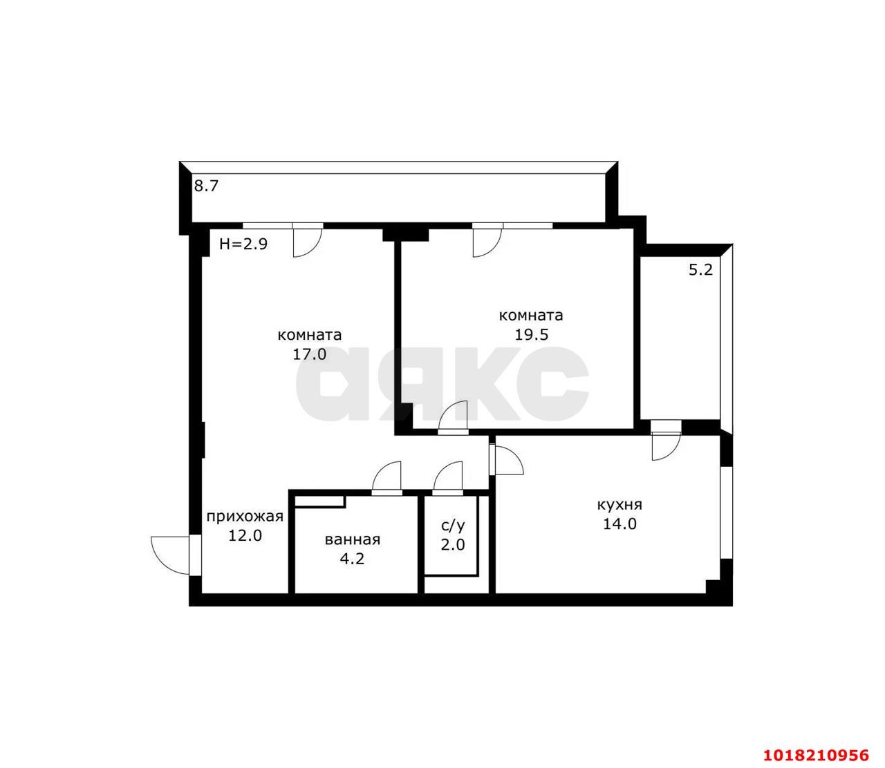 Фото №20: 2-комнатная квартира 82&nbsp;м², 3/16&nbsp;эт. - Краснодар, Кожзавод, мкр. Западный внутригородской округ, ул. Кожевенная, 30