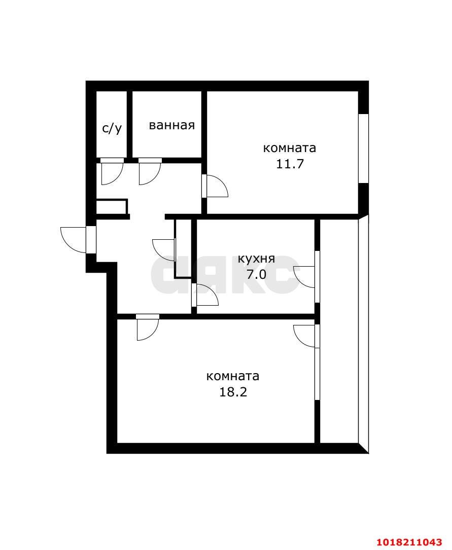 Фото №17: 2-комнатная квартира 53&nbsp;м², 4/9&nbsp;эт. - Краснодар, Западный внутригородской округ, мкр. Фестивальный, ул. имени Тургенева, 142