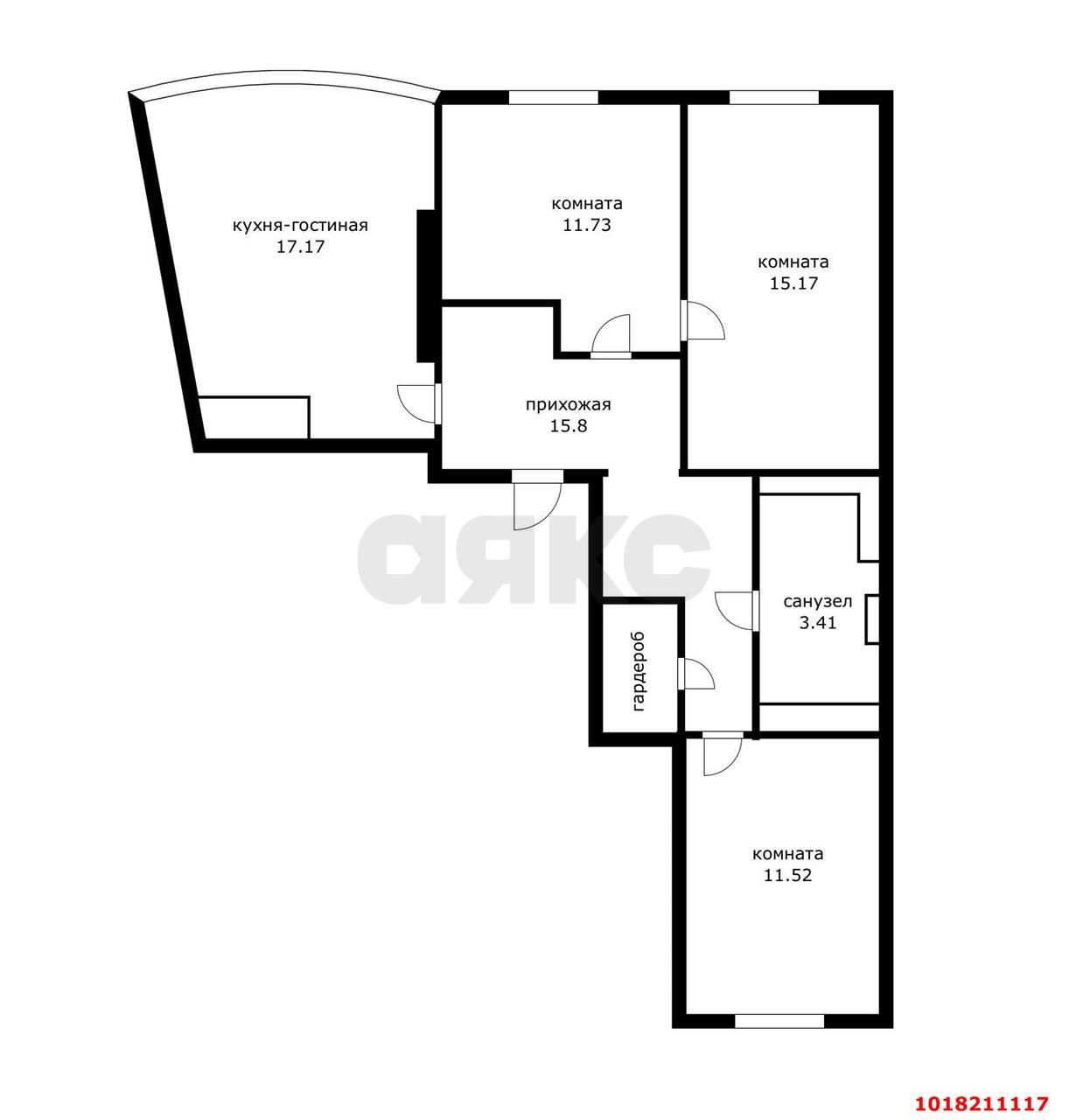 Фото №8: 3-комнатная квартира 75&nbsp;м², 19/24&nbsp;эт. - Краснодар, Центральный внутригородской округ, Черёмушки, мкр. ЖК Фонтаны, ул. Воронежская, 47/14