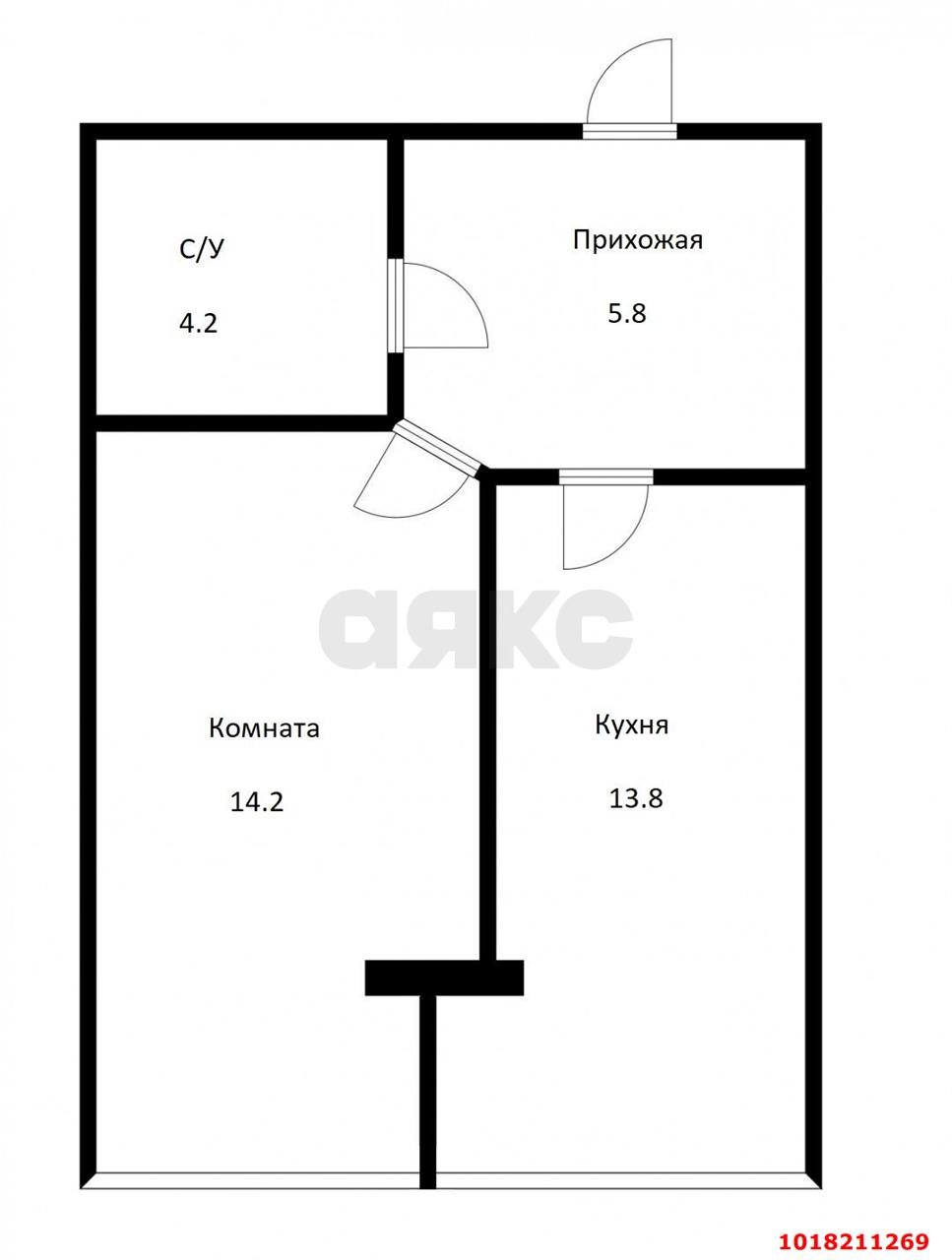 Фото №14: 1-комнатная квартира 38&nbsp;м², 2/7&nbsp;эт. - Краснодар, Прикубанский внутригородской округ, мкр. Музыкальный, ул. имени Мусоргского М.П., 3
