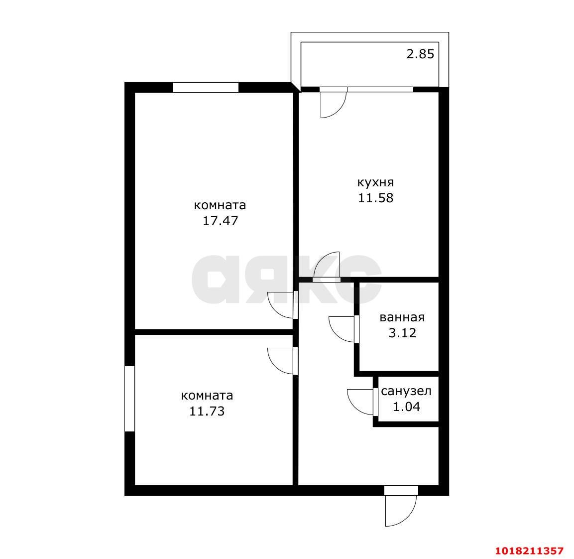 Фото №8: 2-комнатная квартира 56&nbsp;м², 5/5&nbsp;эт. - Краснодар, Прикубанский внутригородской округ, мкр. Молодёжный, ул. Душистая, 69