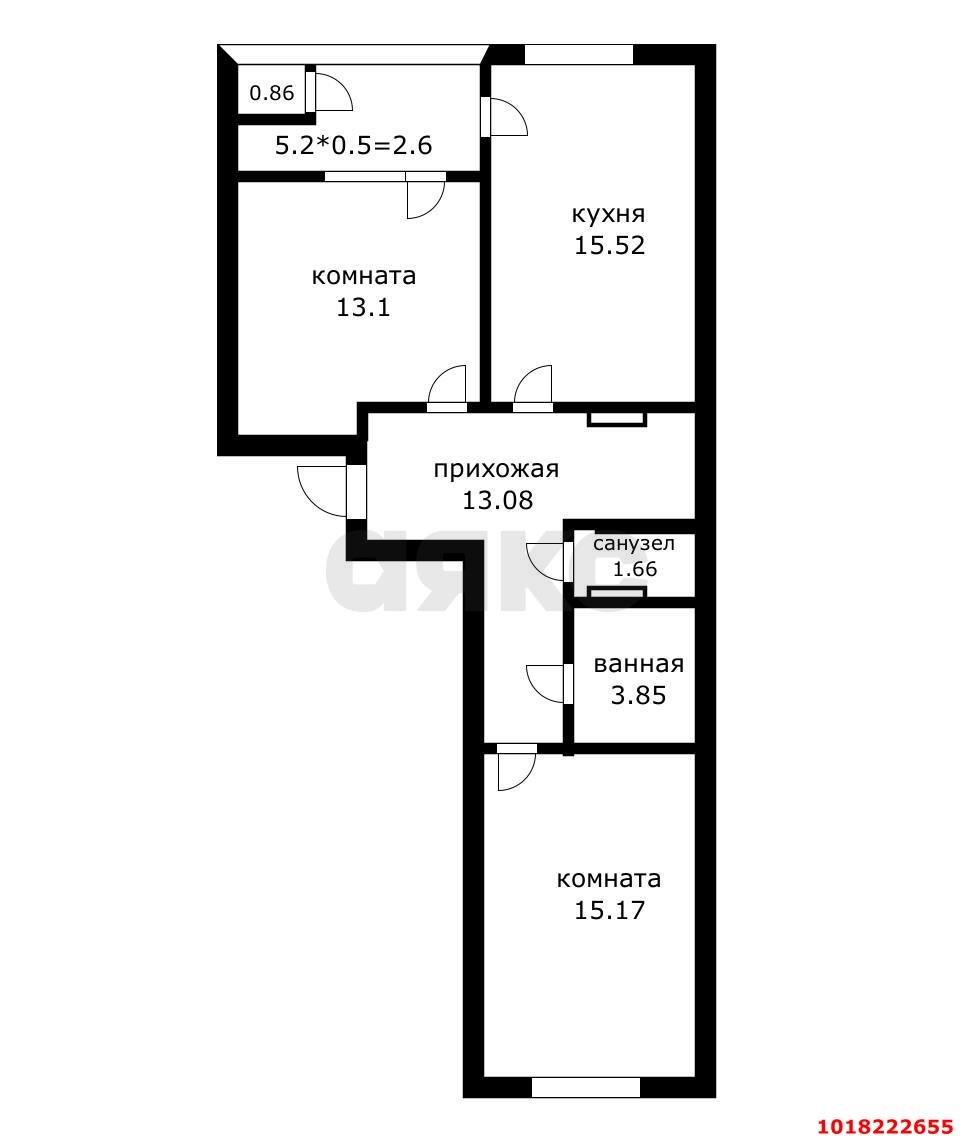 Фото №7: 2-комнатная квартира 68&nbsp;м², 12/18&nbsp;эт. - Краснодар, Прикубанский внутригородской округ, мкр. Образцово, ул. Адмирала Макарова, 5