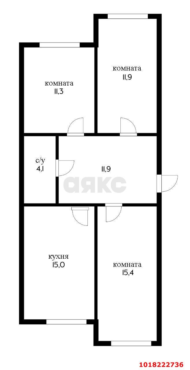 Фото №11: 3-комнатная квартира 69&nbsp;м², 7/12&nbsp;эт. - Новая Адыгея, мкр. жилой комплекс Мега-Победа, ул. Береговая, 3к19