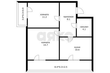 Фото №1: 2-комнатная квартира 48 м², 2/5 эт. - Новая Адыгея, мкр. жилой комплекс Мега, ул. Бжегокайская, 90/3к3