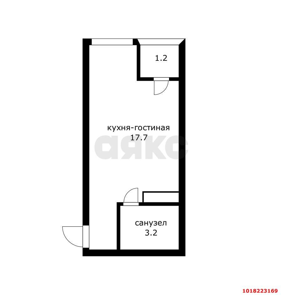 Фото №13: Студия 20&nbsp;м², 17/17&nbsp;эт. - Краснодар, Карасунский внутригородской округ, Черёмушки, мкр. ЖК Привилегия, ул. Селезнёва, 4/15к1