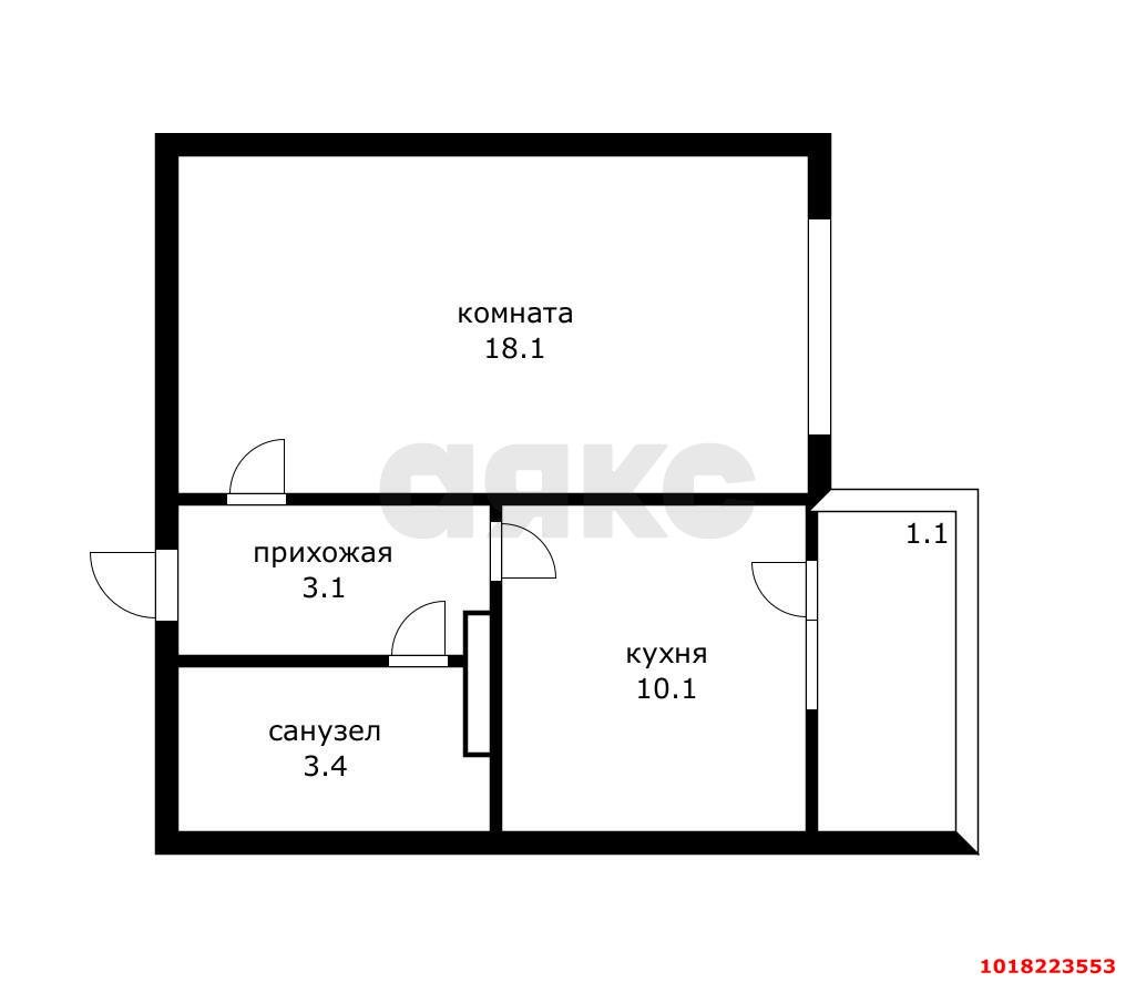 Фото №8: 1-комнатная квартира 37&nbsp;м², 9/16&nbsp;эт. - Краснодар, Прикубанский внутригородской округ, мкр. Краевая Клиническая Больница, ул. Восточно-Кругликовская, 77