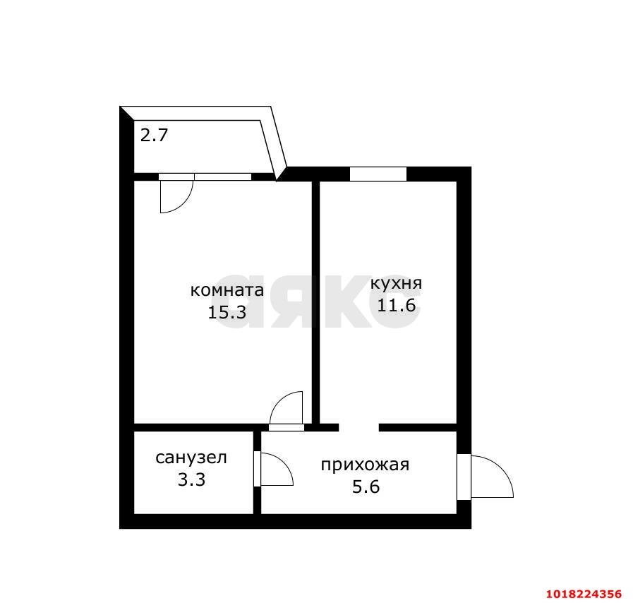 Фото №8: 1-комнатная квартира 39&nbsp;м², 4/5&nbsp;эт. - Яблоновский, ул. Гагарина, 161/4